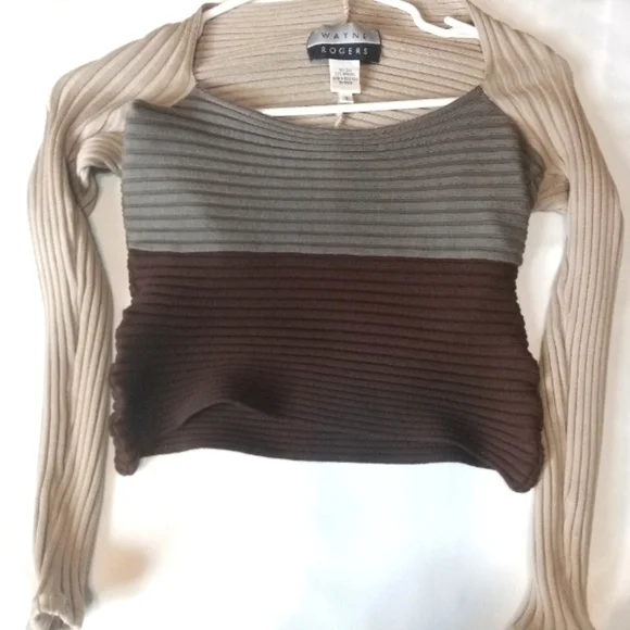 Beautiful RARE Vintage "Wayne Rogers" Silk ribbed top NWOT women's size small - Picture 3 of 6